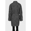 Wrap gray wool coat