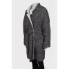 Wrap gray wool coat