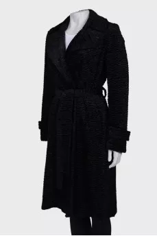 Black coat with back slit
