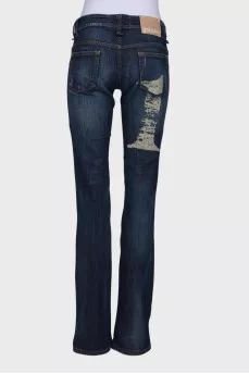 Blue distressed jeans