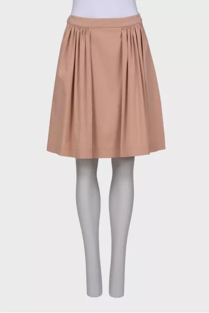 Beige pleated skirt
