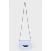 Leather bag with silver strap