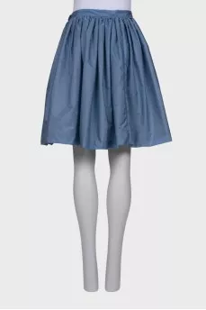Blue pleated skirt
