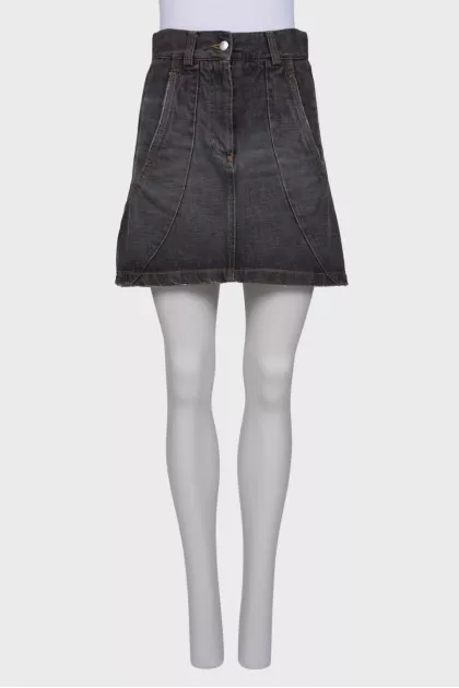 Gray denim skirt