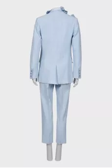 Blue suit with flowers