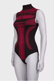 Combination color bodysuit with zipper