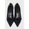 Black python leather shoes