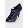 Leather blue sandals with straps