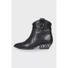Leather black Cossacks Dawyna