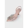 Sandals with silicone inserts and rhinestones