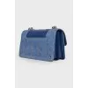 Leather bag with denim