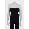 Wool top with imitation corset