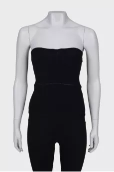 Wool top with imitation corset