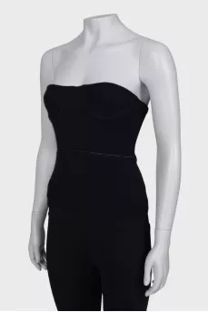 Wool top with imitation corset