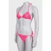 Pink printed swimsuit with tag 