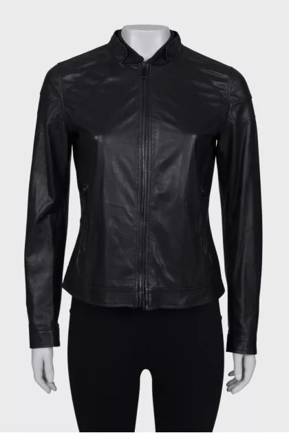Black leather jacket