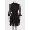 Printed silk black dress
