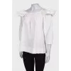 White blouse with ruffled sleeves