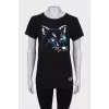 Black printed T-shirt