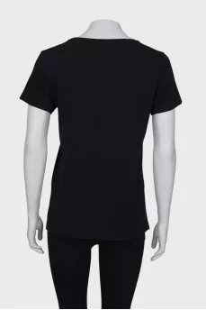 Black printed T-shirt