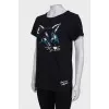 Black printed T-shirt