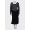 Dress with split pleated skirt