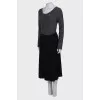 Dress with split pleated skirt