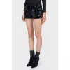 Black plush micro shorts