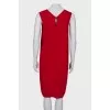 Red V-neck dress
