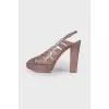 Open toecap leather sandals