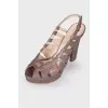 Open toecap leather sandals