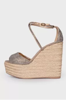 Rita gold leather sandals