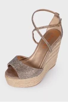 Rita gold leather sandals
