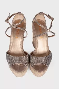 Rita gold leather sandals