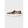 #dgfamily Leopard Leather Slip-Ons