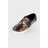 #dgfamily Leopard Leather Slip-Ons