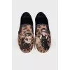 #dgfamily Leopard Leather Slip-Ons