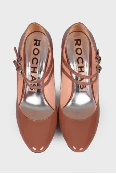 Leather brown shoes with straps
