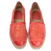 Red suede espadrilles
