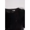 Leather T-shirt with fur