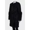 Combined coat with fur