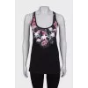 Black printed tank top