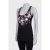 Black printed tank top