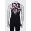 Black printed tank top