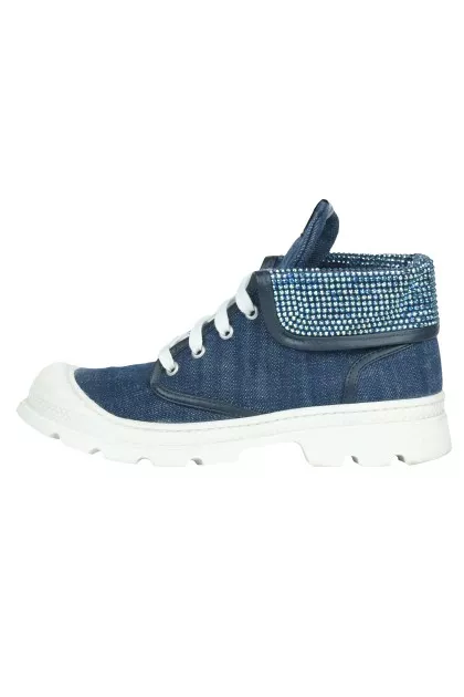 High denim sneakers