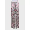 Printed silk trousers