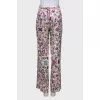 Printed silk trousers