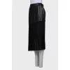 Fringed leather skirt
