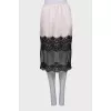 Silk skirt with lace