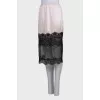 Silk skirt with lace